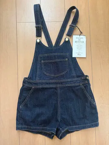 MAISON DE REEFUR 다크 데님 오버롤 숏팬츠