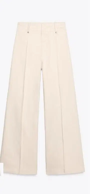 ZARA 아이보리 와이드 레그 팬츠 EUR34