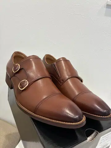 브라운 더블 몽크 스트랩 신발 26.0cm