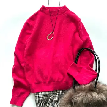 뷰티 앤 유스 캐시미어 혼방 보틀넥 니트 예쁜 색상 핑크