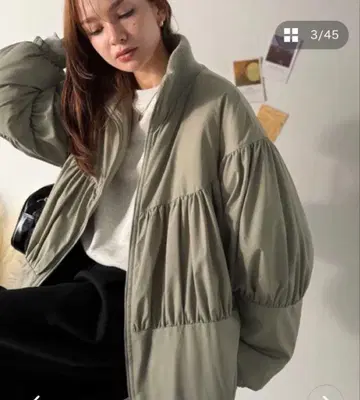 [ 미사용 새상품! ] 그레이 볼륨 슬리브 블루종