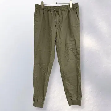 지유 GU 린넨 혼방 조거 팬츠 무지 심플 캐주얼 L [ c90