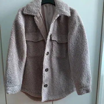 GU 보아 플리스 자켓 XS 핑크 베이지 귀여운