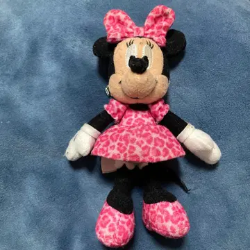 [레어!] 미니 마우스 레오파드 무늬 봉제 인형 참/핑크