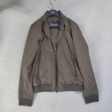 거의 미사용 현행 헬레노 블루종 리브 더블 지퍼 원 포인트 충전솜