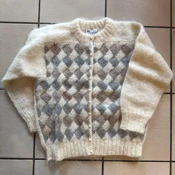 모헤어 다이아몬드 패턴 가디건 뉴질랜드 제