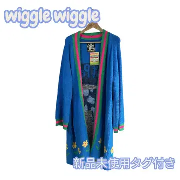 [택 포함 미사용 새상품] 위글위글 목욕 가운 파랑 카우 프린트