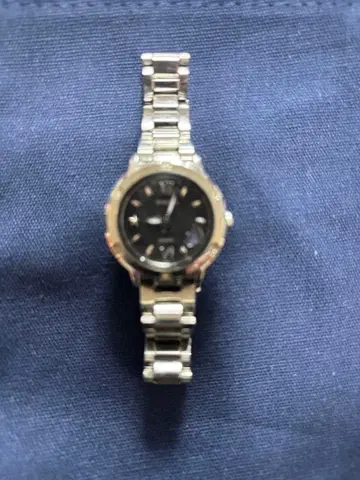 실버 스테인리스 스틸 솔라 전파 시계