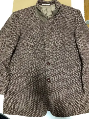 파파스 해리스 트위드 싸개 버튼 패치 포켓 자켓