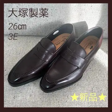 미사용 오츠카 제약 가죽 코인 로퍼 26cm 3E 다크 브라운