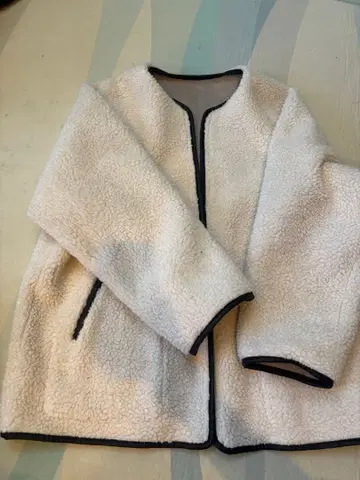 아이보리 보아 자켓 집업