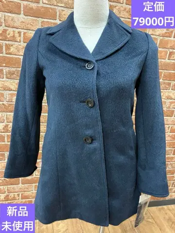 미사용 새상품 COSA-NOSTRA 다크 블루 버튼 달린 피코트 고급