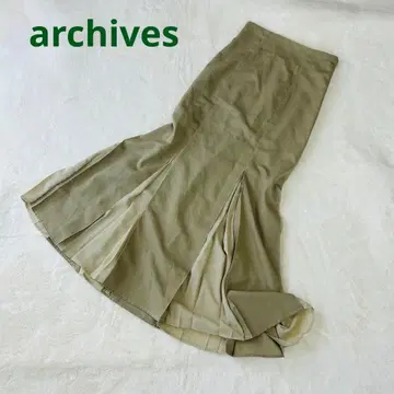 archives 절개 플레어 스커트 머메이드 F 카키 레이온 혼방