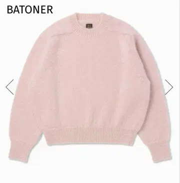 컨디션 최상 BATONER 모헤어 100% 크루넥 니트 핑크 사이즈 2