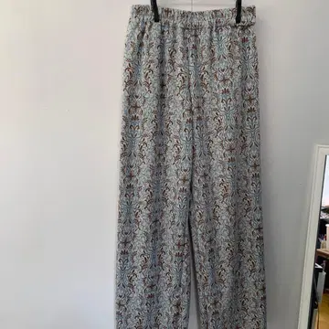 핸드메이드 캐주얼 팬츠 파랑과 브라운 무늬