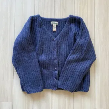 80년대 L.L.Bean 리브 모헤어 x 아크릴 니트 가디건
