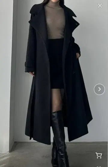 Louere 2way 하이넥 울 라이크 허리 쉐이프 플레어 코트 L