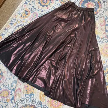 JEANASIS 글리터 다크 브라운 롱 스커트 S