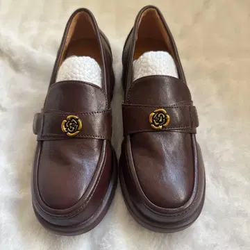 여성용 로퍼 가죽 신발 영국풍 소프트 가죽 와이드 힐 모카신 신발