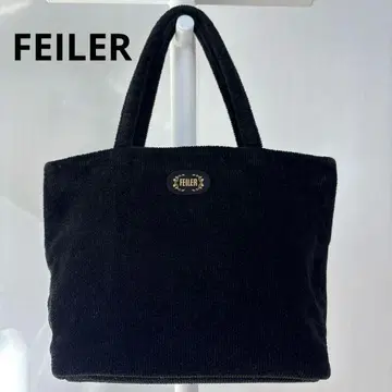 페일러 FEILER 보더 핸드백 무지 블랙 파일 원단 로고