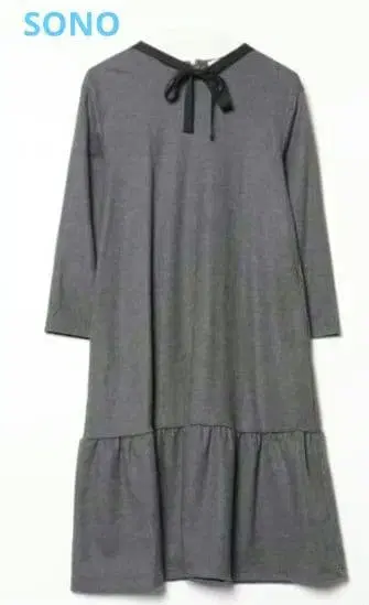 하자 있음 Sono 울 원피스 리본 포함 프릴 원피스