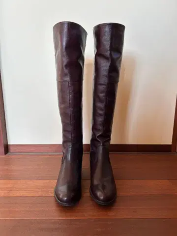 유코이마니시 니트 콤비 롱 부츠