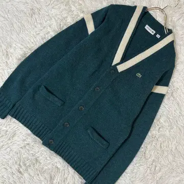 [고품질] LACOSTE V넥 가디건 그린 3
