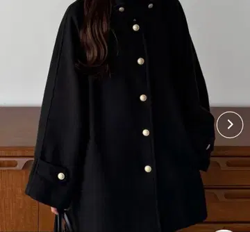 골드 버튼 미들 코트 블랙 L 사이즈 callautia
