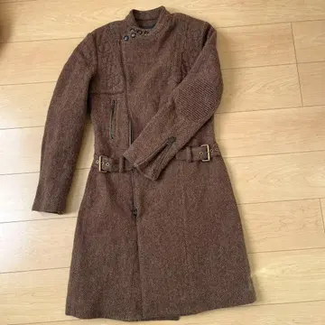 컨디션 최상 랄프 로렌 울 롱 코트 알파카 혼방 헤링본 라이더스