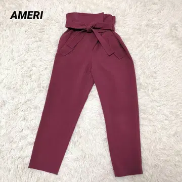 새상품급 Ameri 아메리 조거 팬츠 S 퍼플 벨트 캐주얼