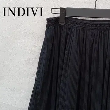INDIVI 플리츠 플레어 스커트