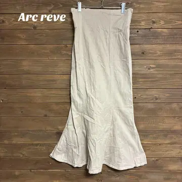 [ Arc reve ] 베이지 롱 스커트 머메이드 허리밴딩 M
