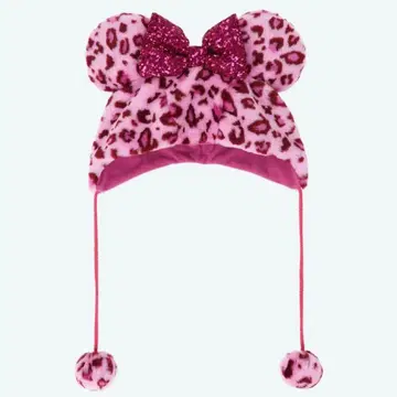 미니 핑크 레오파드 무늬 팬캡