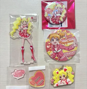 큐어피치 도원러브 아크릴 스탠드 캔뱃지 쿠키참 코트