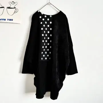 하트마켓 긴팔 튜닉 이소재 도트 무늬 코듀로이 빅 루즈