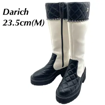 Darich 체인 퀼팅 가죽 부츠 M 23.5 화이트