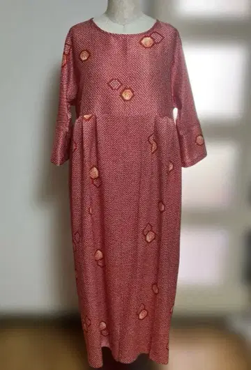 기모노 리메이크 길이 조절 가능 턱 롱 원피스