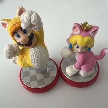 amibo 피규어 고양이 피치 고양이 마리오