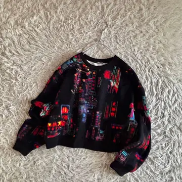 비비안 탐 홍콩의 야경 네온 풀오버 맨투맨 40 일본제