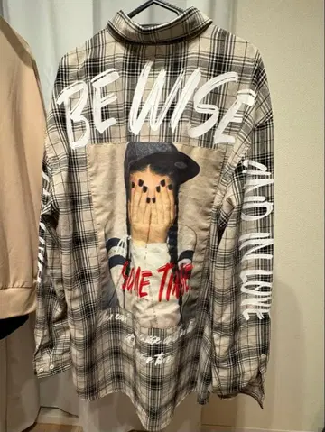 오버사이즈 체크 롱 셔츠