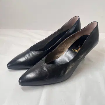 [ 엘레강트 ] 펌프스 가죽 스틸레토 블랙 23.5