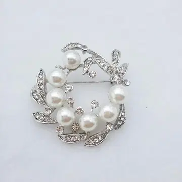 브로치 펄 코사지 서클 A 실버 졸업식 입학식 결혼식