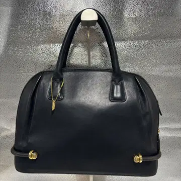 [레어] 발리 핸드백 가죽 블랙 금장 장식 빈티지