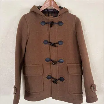 LONDON TRADITION 브라운 더플 코트 후드 부착