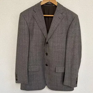 VISARUNO 그레이 체크 무늬 비즈니스 정장