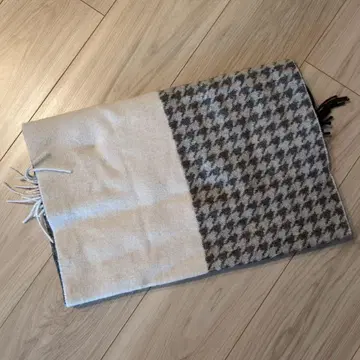 Used 하운드투스 패턴 울 혼방 스톨 베이지 브라운