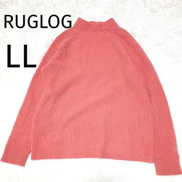 RUGLOG 니트 스웨터 캐시미어 100% 일본제 살몬 핑크 LL
