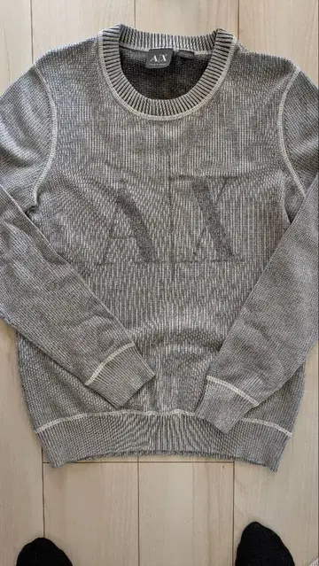 AX 그레이 리브 스웨터