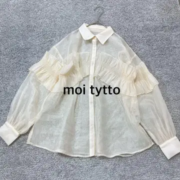 [ moi tytto ] 시어 프릴 셔츠 베이지