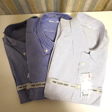 유니클로 긴팔 체크 셔츠 3장 세트 XL